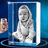 ArtPix 3D Crystal Photo, Great Personalized Gifts With Your Own Photo for Dad, Mom, Men, Women, 3D Laser Etched Picture, Engraved Rectangle Crystal, Customized Anniversary Couples Gifts
