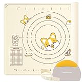Ourokhome Silicone Baking Mat with Dough Cutter, 20'' X 16' Extra Thick Kneading Rolling mat with Measurement and Conversion Chart for Pastry, Pasta, Pizza, Fondant, Bread, Cookies (Beige)