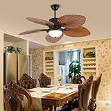 TFCFL 52' Palm Island Bali Ceiling Fan, Outdoor Ceiling Fan Remote Control with 5 Oil Brushed Bronze Palm Leaf, Farmhouse Ceiling Fan for Living Room/Dining Room/Hall (52 Inch B)