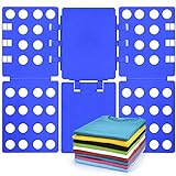 t Shirt Folder Clothes Folding Board Plastic Laundry Folder Home Storage Tool for Adults and Children, Blue