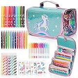 Amitié Lane Fruit Scented Markers Set with Unicorn Pencil Case With Augmented Reality Experience - STEM Toys Perfect Unicorn Gifts For Girls or For Art and Craft Coloring