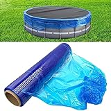 Winter Pool Cover Seal Wrap 500ft for Above Ground Pools - Windproof Stretchable Cover Sealer for Keep Pool Clean - Blue