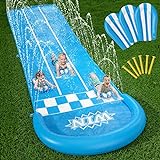 Jasonwell Slip and Slide Lawn Toy - Lawn Water Slides Summer Slip Waterslide for Kids Adults 20ft Extra Long with Sprinkler N 3 Bodyboards Backyard Games Outdoor Splash Water Toys Outside Play Park