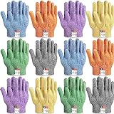 Hercicy 12 Pairs Cut Resistant Gloves Food Grade Level 5 Protection Safety Cutting Gloves Kitchen Cuts Gloves Cut Proof Butcher Gloves for Chefs Shucking Garden Work Wood Carving, Medium