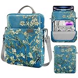 MoKo 9-11 Inch Tablet Sleeve Bag Handle Carrying Case with Shoulder Strap Fits iPad Pro 11 inch,iPad 10th 10.9,iPad 9/8/7th Generation 10.2,iPad Air 5/4th 10.9,iPad 9.7,Tab S8/S9 11', Apricot Flower