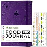 Clever Fox Food Journal Pro – Diet & Wellness Planner for Women & Men – Weight Loss Diary with Calorie Tracker – Food Log for Tracking Meals, Exercise & Weightloss - Undated, 7' x 10' Purple