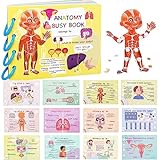 Tichgeim Human Body Anatomy Book Montessori Busy Book for Kids Educational Toys for Toddlers 5-7 Preshool Kindergarten Learning Activities Gifts for Girls Boys 4 5 6 7 8 Years