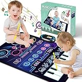 Musical Mat Baby Toys for 1 Year Old Boys, BAIAI 2 in 1 Keyboard & Drum Mat with 2 Sticks Learning Piano Mat Educational Music Toys for Toddlers Age 1 2 3 Year Old Boys Girls Easter Birthday Gifts