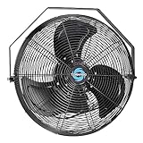 Tornado 18 Inch Outdoor Rated IPX4 Water-Resistant High Velocity Metal Industrial Wall Mount Fan For Commercial, Industrial, Residential, Greenhouse Use 3 Speed 4150 CFM 6.6 FT Cord UL Safety Listed
