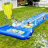 BACKYARD BLAST Giant Waterslide for Adults and Kids - Heavy Duty Large Slip Water Slide for Kids Backyard Outdoor Water Play Includes Inflatable Riders - 30' with Splash Zone