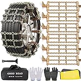 AutoChoice 6 Packs Car Snow Chains Emergency Anti Slip Tire Chains with Thickened Manganese Steel for Truck SUV in Snow, Ice, Sand and Mud (Tire Width 225-285mm)