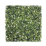 ECOOPTS 20' x 20' Faux Ivy Privacy Fence Screen Artificial Boxwood Panels Topiary Hedge Plants Decoration for Home Backyard Patio Indoor Outdoor (White Jasmine, 6 Pieces)