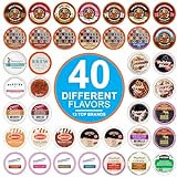 Crazy Cups Flavored Coffee Pods Variety Pack for Keurig K Cups Brewers, Assorted Flavored Coffee Sampler, 40 Count
