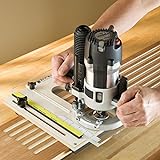 Rockler Router Fluting Jig - Router Jig for Perfect Flutes – Spline Jig is Easy to Custom Drill for Non-Standard Routers - Fluting Jig Built w/ MDF, Aluminum – Router Table Accessories