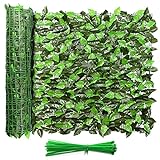 Eden's Decor Artificial Ivy Privacy Fence Screen 120'X40', Artificial Hedges Fence and Faux Ivy Vine Forest-Color/Mint Green Leaves Decoration for Outdoor Decor, Garden, Yard, Porch, Patio