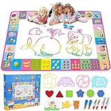 Water Doodle Mat - Kids Painting Writing Doodle Toy Board - Color Doodle Drawing Mat Bring Magic Pens Educational Toys for Age 3 4 5 6 7 8 9 10 11 12 Year Old Girls Boys Age Toddler Gift (Pink)