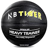 NBTiger 3lbs Size 7/29.5' Weighted Basketball Black Trainer Basketball for Improving Ball Handling Dribbling Passing and Rebounding Skill Heavy Basketball