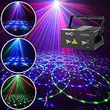 SUNY Party Lights DJ Stage Lighting 12 Gobos Green Blue Music Light Red Stars Mixed Effect Stage Lighting Party Music Show Projector Remote Control Sound Activated Dance Home Decor Xmas Holiday Show