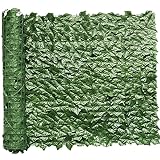 Artificial Ivy Privacy Fence 118x39.4in Grass Wall Screen Fake Vines Balcony Fence Privacy Screen Cover, Faux Ivy Leaf Hedge Panels Wall Decoration for Outdoor Patio Apartment Backyard Deck Garden