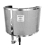 Neewer® Microphone Isolation Shield Absorber Filter Vocal Isolation Booth with Lightweight Aluminum Panel, Thick Soundproofing Foams, Mounting Brackets and Screws for Mic Stand with 5/8' Thread
