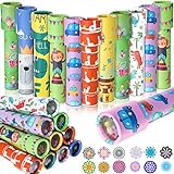 24 Pcs Classic Kaleidoscopes Educational Toys Return Gifts Paper Tumble Tube Prism Lens Old Fashioned Vintage Toys Party Favor Valentines Gift for Kids Stock Stuffer, Random Style (Vivid Style)