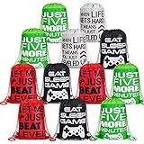 Video Game Party Supplies, Video Game Gift Goody Bags Drawstring Bags For Video Gamer Birthday Party Supplies Kids Birthday Party Supplies Decorations Set of 24(4 Colors)