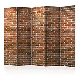 artgeist Acoustic Room Divider Faux Bricks 90x68 in - Double-Sided Folding Screen Print on Non-Woven Canvas Acoustic Foam 5 Panel Home Office Design 3D Effect Stone Wall f-A-0564-z-c