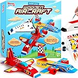 Klever Kits Build & Paint Your Own Wooden Airplane - DIY 3D Wood Craft Kit with 3 Airplane Toys, Arts and Crafts Projects for Kids Ages 6+, Easy To Assemble Birthday Party Gifts for Boys 6-12 Year Old