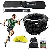 INTENT SPORTS 360° Dynamic Speed Resistance and Assistance Trainer Kit 8 Ft. Strength 80 Lb Resistance Running Bungee Band (Waist). Solo or Partner. Multi-Sport Maximize Power, Strength, Speed! eBook!