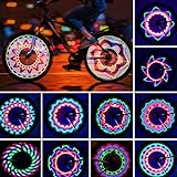 TGJOR Bike Wheel Lights, LED Waterproof Bicycle Spoke Tire Light with 32-LED and 32pcs Changes Patterns Bicycle Rim Lights for Mountain Bike Road Bikes BMX Bike Hybrid Bike Folding Bike (one Light)