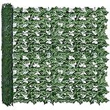 ODTORY Artificial Ivy Privacy Fence Wall Screen,40X120 in UV-Anti Faux Greenery Backdrop Ivy Vine Leaf Hedges Fence Panels for Patio, Balcony, Garden, Backyard Indoor Outdoor Green Wall Decor