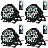 Litake36 LED Stage Lights RGB DJ LED Par Light Remote & DMX Controlled Sound Activated Auto Play Uplights for Wedding Birthday Christmas Holiday Music Show Dance Party Stage Lighting-4 Pack