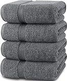 Utopia Towels 4 Pack Premium Bath Towels Set, (27 x 54 Inches) 100% Ring Spun Cotton 600GSM, Lightweight and Highly Absorbent Quick Drying Towels, Perfect for Daily Use (Grey)