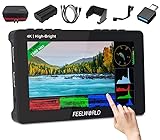 FEELWORLD F6 Pro +Battery +Charger+Carry Case 5.5 Inch 1600nits Touchscreen DSLR Camera Field Monitor with 3D LUT F970 External Kit Install for Power Wireless Transmission FHD 1920x1080 4K HDMI