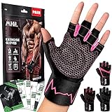 MhIL Workout Gloves for Mens & Womens - Weight Lifting Gloves, Gym Gloves for Men - Exercise Gloves, Training Gloves with Wrist Wraps Support for Weightlifting, Work Out, Pull up- Full Palm Protection