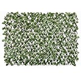 DOEWORKS Expandable Fence Privacy Screen for Balcony Patio Outdoor, Faux Ivy Fencing Panel for Backdrop Garden Backyard Home Decorations - 2PACK