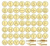 56 Pieces Wood Burning Tip Letter Wood Burning Tip Set, Wood Burning Alphabet Tips Alphabet Number Template for Carving Craft Wood Burning DIY Hobby Tool (56PCS)