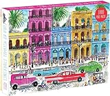 Galison Michael Storrings 1000 Piece Cuba Jigsaw Puzzle for Adults and Families, Illustrated Art Puzzle with Cuban Art Deco Scene