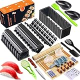 Enido 30 Pcs Sushi Making Kit- Complete Deluxe Sushi Making Kit for Beginners, Kids, Pro Sushi Makers and Sushi Lovers, DIY Sushi Maker with Molds, Mats, Chopsticks and More
