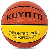KUYOTQ 3lbs 29.5' Weighted Basketball Composite Indoor Outdoor Heavy Trainer Basketball for Improving Ball Handling Dribbling Passing and Rebounding Skill (deflated, Size 7)