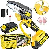 Mini Chainsaw Cordless Battery Powered, Upgraded 4' Handheld Portable Battery Operated Chainsaw with Auto Oiler,Mini Electric Chainsaws for Garden Yard Camping -Time Saver