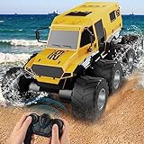 RANFLY Amphibious Remote Control Car with 2 Battery, 8WD Offroad Waterproof RC Trucks, 1:12 RC Cars for Boys Age 8-12, 2.4GHz All Terrain RC Drift Cars for Adults