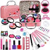 GIFTINBOX Kids Makeup kit for Girls, 25 PCS Real Makeup Set, Washable Makeup Set Toy with Cosmetic Case, Non-Toxic Little Girls Makeup Kit, Pretend Makeup for Toddler Kid Girls 5 6 7 8 9 10 Year Old