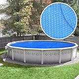 Pool Mate 24S-8 BOXPM Deluxe Swimming Pool Solar Heating Cover, Foot Round, 3-Year Blue