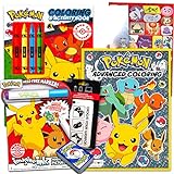 Pokemon Coloring Books for Kids Ages 4-8 - Bundle with 3 Pokemon Coloring and Activity Books with Games, Puzzles, and More Plus Sketch Pad with Stickers and Pokemon Cards | Pokemon Gifts for Boys