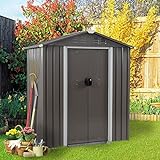 Vongrasig 5 x 3 x 6 FT Outdoor Storage Shed Clearance with Lockable Door Metal Garden Shed Steel Anti-Corrosion Storage House Waterproof Tool Shed for Backyard Patio, Lawn and Garden (Gray)
