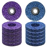 12 PCS Strip Discs 4-1/2 'x 7/8' Stripping Wheel Suitable for Cleaning Angle Grinder to Remove Paint, Rust and Weld Oxidation(Blue&Purple)