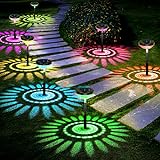Bright Solar Pathway Lights 6 Pack,Color Changing+Warm White LED Solar Lights Outdoor,IP67 Waterproof Solar Path Lights,Solar Powered Garden Lights for Walkway Yard Backyard Lawn Landscape Decor