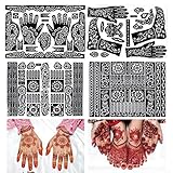 Henna tattoo kit,Indian Temporary Tattoo Stencils Glitter Airbrushing Diy Henna Tattoo Stencils Henna Body Art Templates, Hands Feet Leg Arm Tattoo Stickers