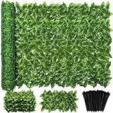 Jinwu Artificial Ivy Privacy Fence Screen, 120x60 Inch Artificial Faux Ivy Hedge, Expandable Faux Privacy Fence with 80 pcs Zip Ties Decoration for Wall Screen, Outdoor Garden, Wedding Decor